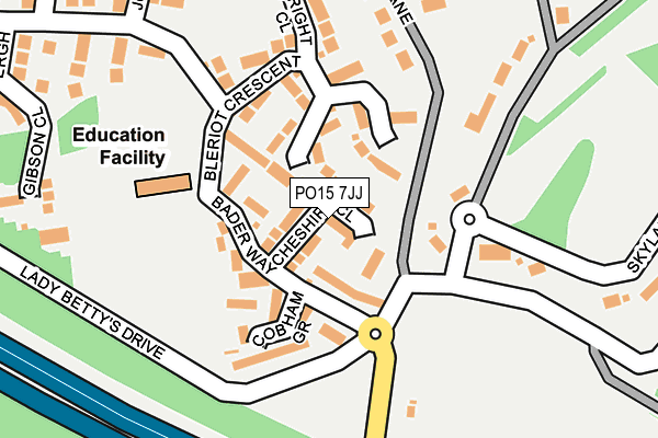 PO15 7JJ map - OS OpenMap – Local (Ordnance Survey)
