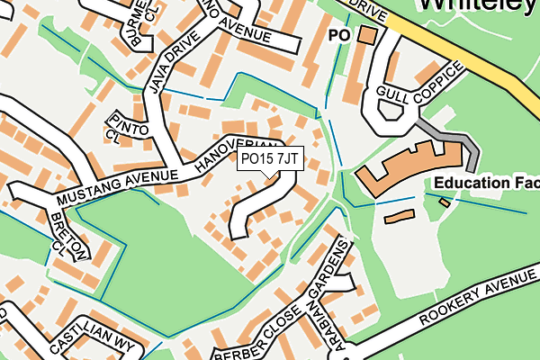 PO15 7JT map - OS OpenMap – Local (Ordnance Survey)