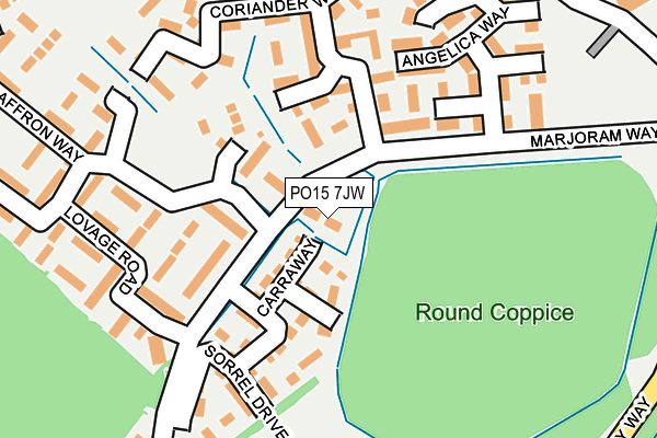 PO15 7JW map - OS OpenMap – Local (Ordnance Survey)