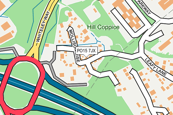 PO15 7JX map - OS OpenMap – Local (Ordnance Survey)
