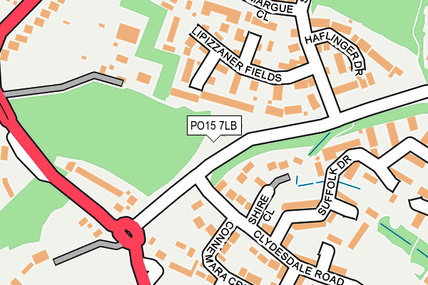 PO15 7LB map - OS OpenMap – Local (Ordnance Survey)