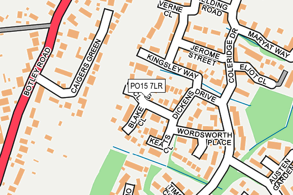 PO15 7LR map - OS OpenMap – Local (Ordnance Survey)