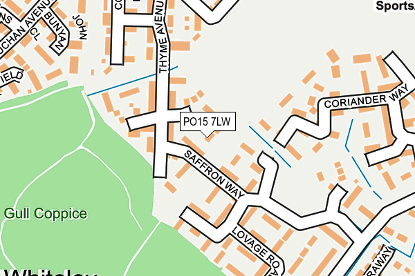 PO15 7LW map - OS OpenMap – Local (Ordnance Survey)