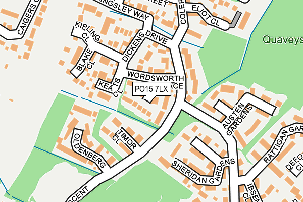 PO15 7LX map - OS OpenMap – Local (Ordnance Survey)