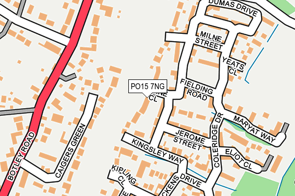 PO15 7NG map - OS OpenMap – Local (Ordnance Survey)