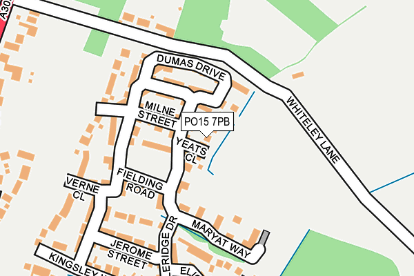 PO15 7PB map - OS OpenMap – Local (Ordnance Survey)