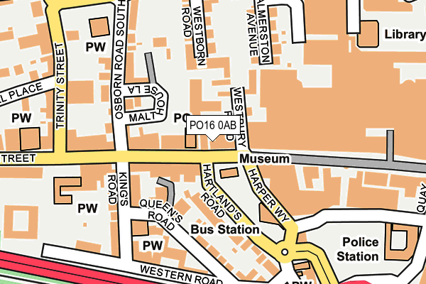 PO16 0AB map - OS OpenMap – Local (Ordnance Survey)