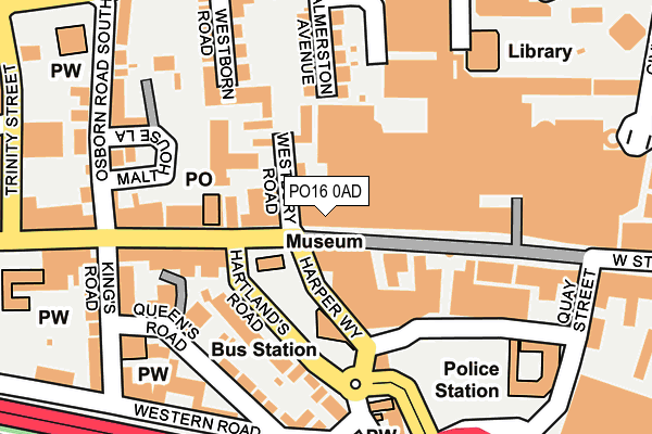 PO16 0AD map - OS OpenMap – Local (Ordnance Survey)