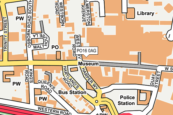 PO16 0AG map - OS OpenMap – Local (Ordnance Survey)