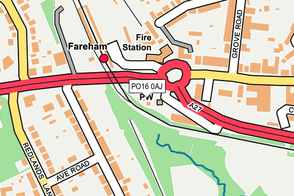 PO16 0AJ map - OS OpenMap – Local (Ordnance Survey)