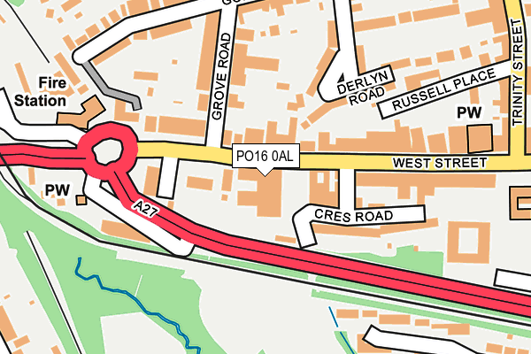 PO16 0AL map - OS OpenMap – Local (Ordnance Survey)