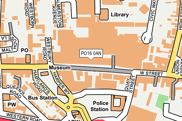 PO16 0AN map - OS OpenMap – Local (Ordnance Survey)