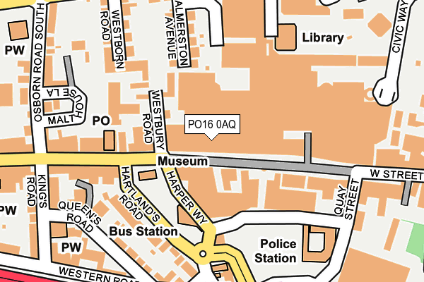 PO16 0AQ map - OS OpenMap – Local (Ordnance Survey)