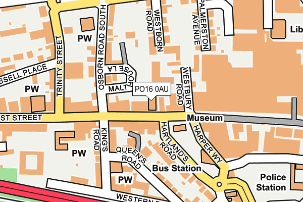 PO16 0AU map - OS OpenMap – Local (Ordnance Survey)