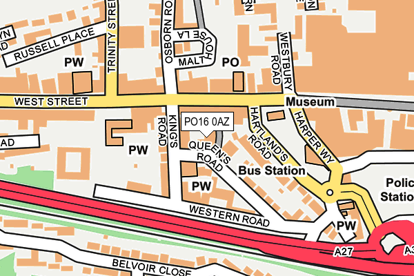 PO16 0AZ map - OS OpenMap – Local (Ordnance Survey)