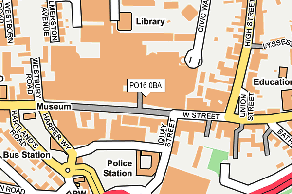 PO16 0BA map - OS OpenMap – Local (Ordnance Survey)