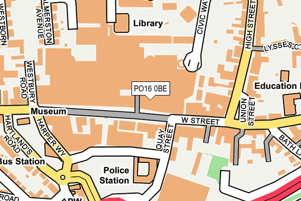 PO16 0BE map - OS OpenMap – Local (Ordnance Survey)