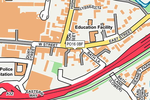 PO16 0BF map - OS OpenMap – Local (Ordnance Survey)