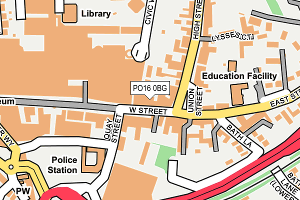 PO16 0BG map - OS OpenMap – Local (Ordnance Survey)