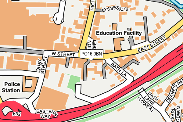 PO16 0BN map - OS OpenMap – Local (Ordnance Survey)