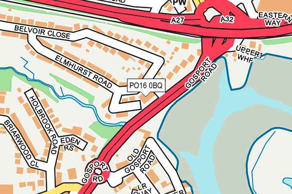 PO16 0BQ map - OS OpenMap – Local (Ordnance Survey)