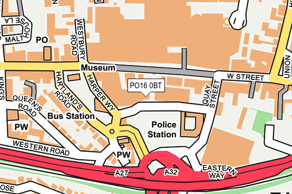 PO16 0BT map - OS OpenMap – Local (Ordnance Survey)