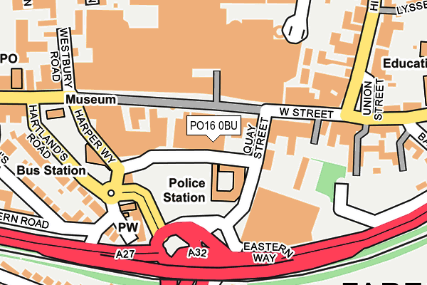 PO16 0BU map - OS OpenMap – Local (Ordnance Survey)