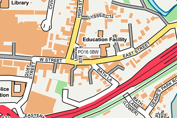 PO16 0BW map - OS OpenMap – Local (Ordnance Survey)