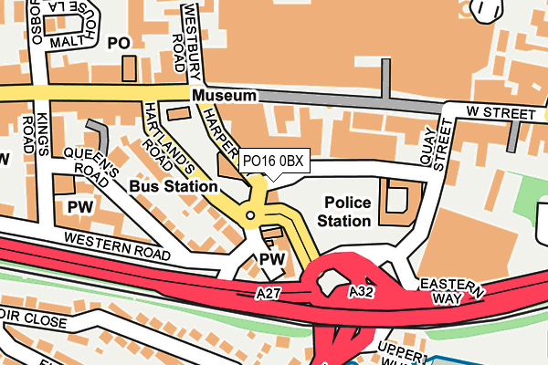 PO16 0BX map - OS OpenMap – Local (Ordnance Survey)