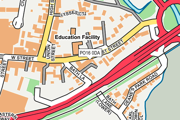 PO16 0DA map - OS OpenMap – Local (Ordnance Survey)