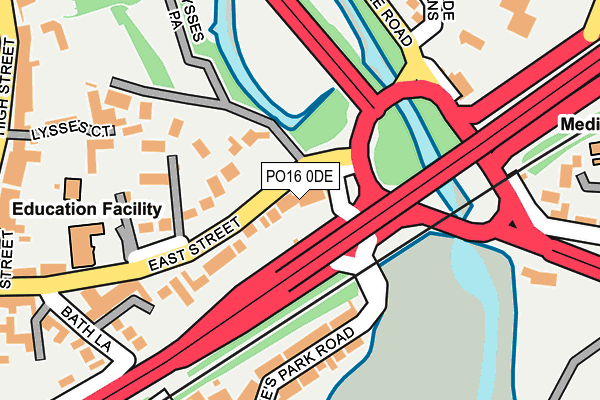 PO16 0DE map - OS OpenMap – Local (Ordnance Survey)