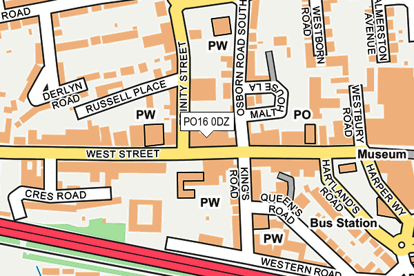 PO16 0DZ map - OS OpenMap – Local (Ordnance Survey)