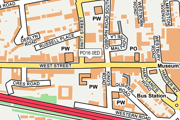 PO16 0ED map - OS OpenMap – Local (Ordnance Survey)