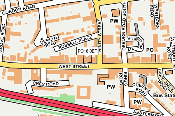 PO16 0EF map - OS OpenMap – Local (Ordnance Survey)