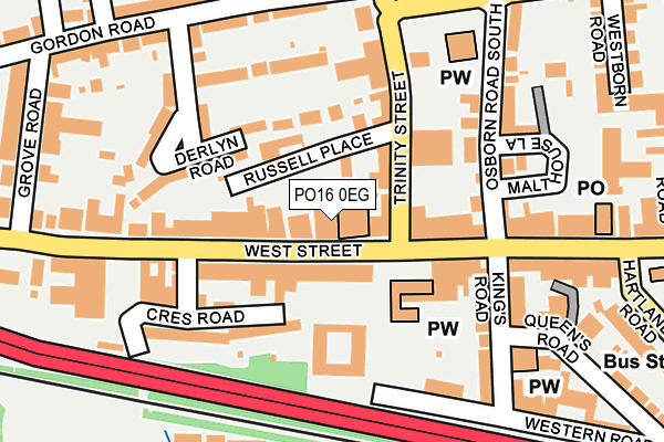 PO16 0EG map - OS OpenMap – Local (Ordnance Survey)