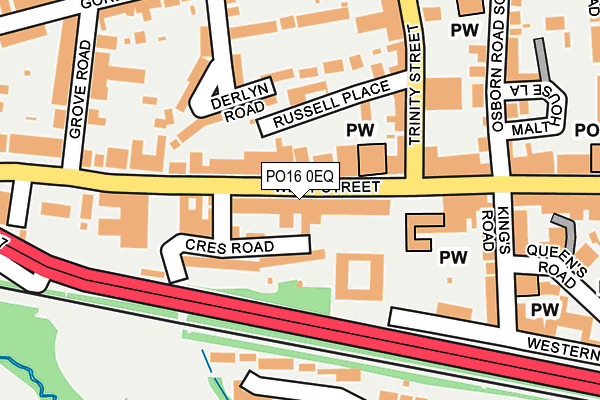 PO16 0EQ map - OS OpenMap – Local (Ordnance Survey)