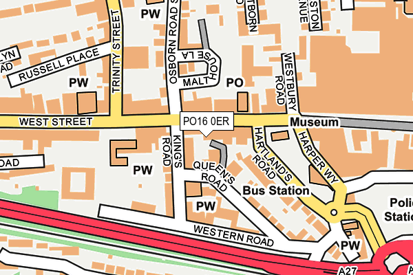 PO16 0ER map - OS OpenMap – Local (Ordnance Survey)