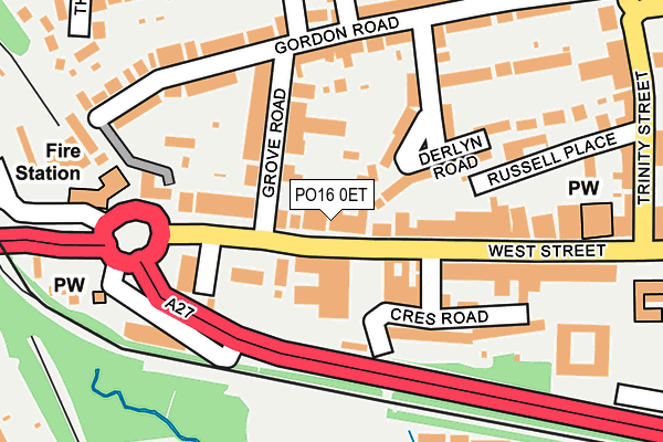 PO16 0ET map - OS OpenMap – Local (Ordnance Survey)