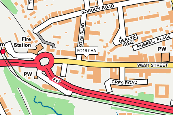 PO16 0HA map - OS OpenMap – Local (Ordnance Survey)