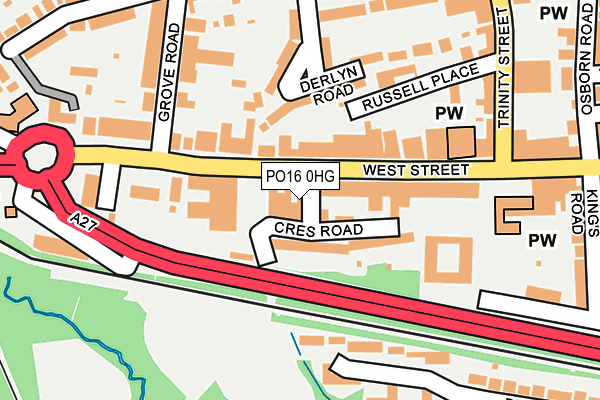 PO16 0HG map - OS OpenMap – Local (Ordnance Survey)