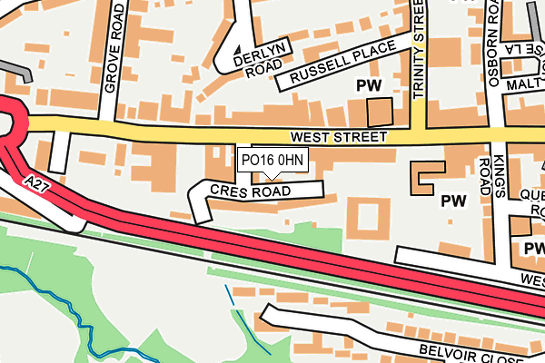 PO16 0HN map - OS OpenMap – Local (Ordnance Survey)