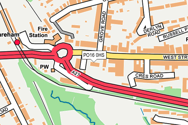 PO16 0HS map - OS OpenMap – Local (Ordnance Survey)