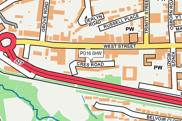 PO16 0HW map - OS OpenMap – Local (Ordnance Survey)