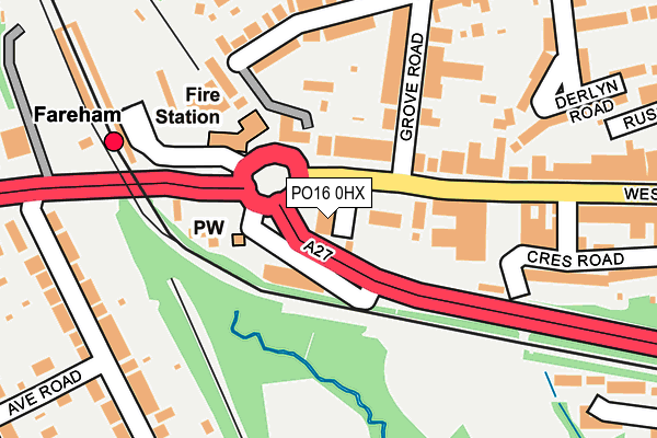PO16 0HX map - OS OpenMap – Local (Ordnance Survey)
