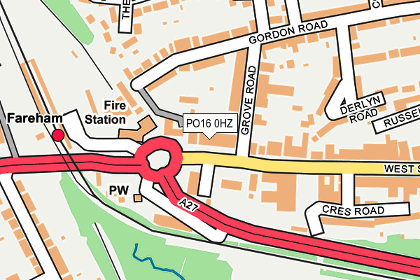 PO16 0HZ map - OS OpenMap – Local (Ordnance Survey)