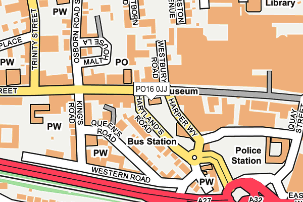 PO16 0JJ map - OS OpenMap – Local (Ordnance Survey)