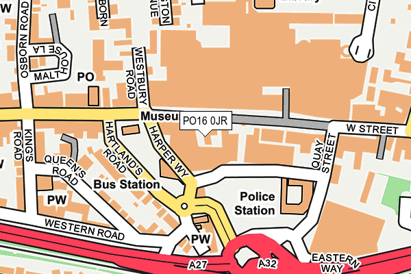 PO16 0JR map - OS OpenMap – Local (Ordnance Survey)