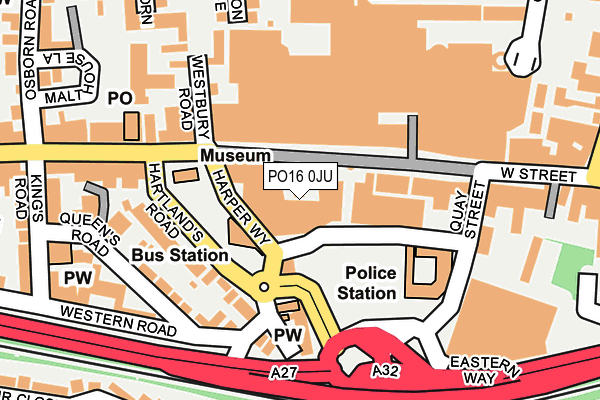 PO16 0JU map - OS OpenMap – Local (Ordnance Survey)