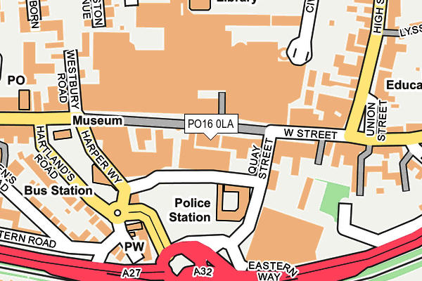 PO16 0LA map - OS OpenMap – Local (Ordnance Survey)