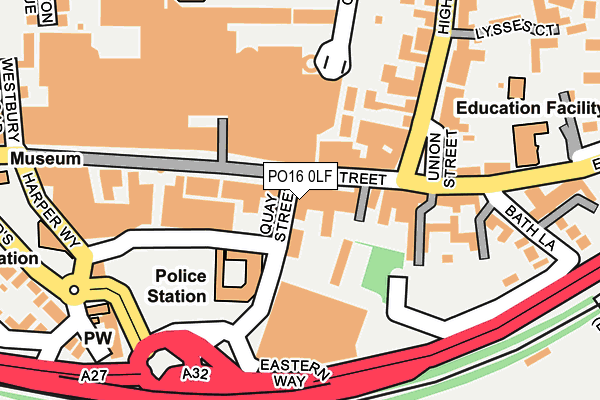 PO16 0LF map - OS OpenMap – Local (Ordnance Survey)